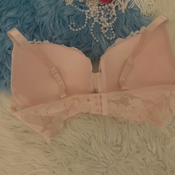 NWOT Blush Pink Lace Overlay Underwire Support Bra Adrienne Vittadini 40DD - Picture 3 of 6